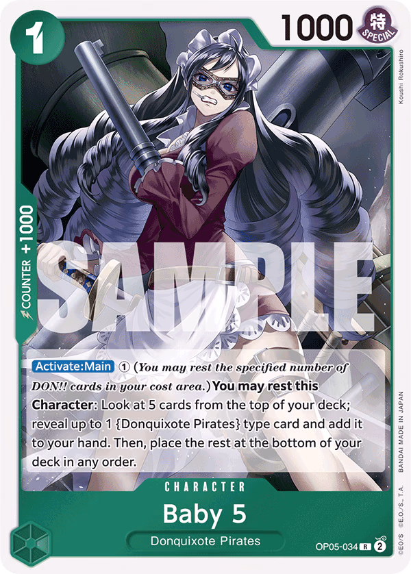 Baby 5 (Jolly Roger Foil) One Piece card (OP05-034, Premium Booster -The Best-)
