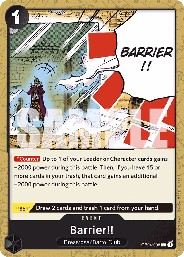 Barrier!! (Jolly Roger Foil) One Piece card (OP04-095, Premium Booster -The Best-)