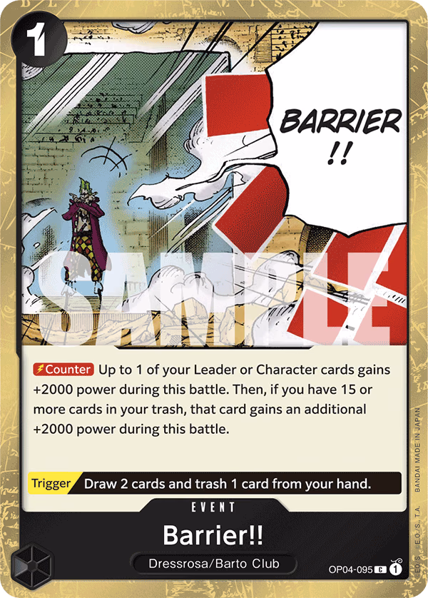 Barrier!! (Premium Card Collection -Best Selection Vol. 2-) One Piece card (OP04-095, Premium Booster -The Best-)
