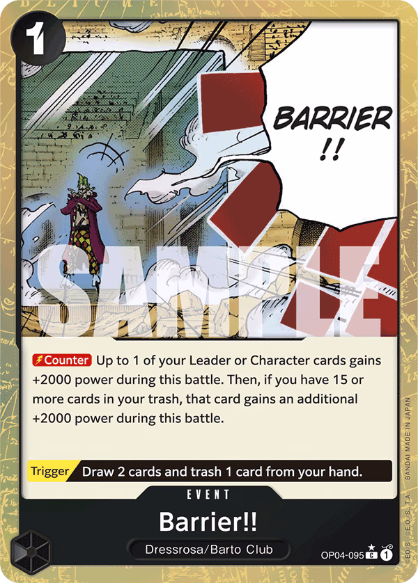 Barrier!! (Textured Foil) One Piece card (OP04-095, Premium Booster -The Best-)