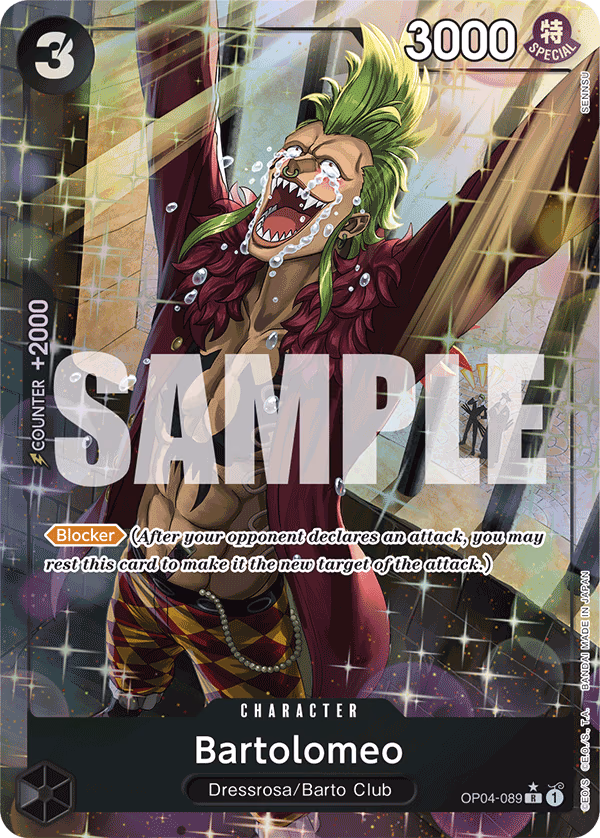 Bartolomeo (Alternate Art) One Piece card (OP04-089, Premium Booster -The Best-)