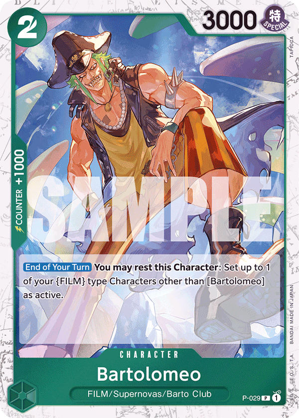 Bartolomeo (Full Art) One Piece card (P-029, Premium Booster -The Best-)