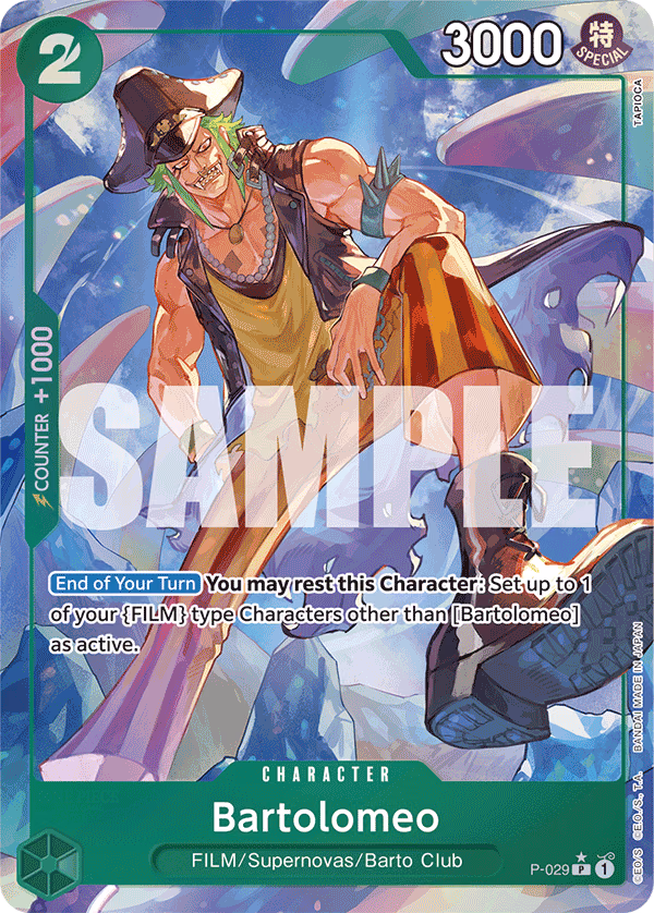 Bartolomeo (Reprint) One Piece card (P-029, Premium Booster -The Best-)