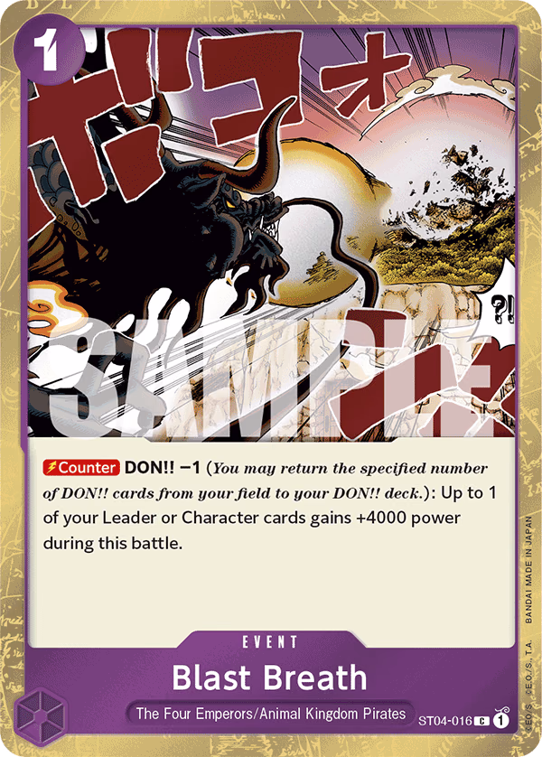 Blast Breath (Alt Art) One Piece card (ST04-016, Premium Booster -The Best-)