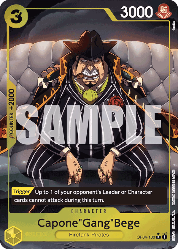 Capone"Gang"Bege (Alternate Art) One Piece card (OP04-100, Premium Booster -The Best-)