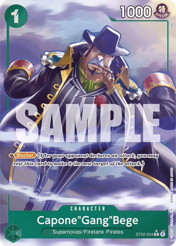 Capone"Gang"Bege (Alternate Art) One Piece card (ST02-004, Premium Booster -The Best-)