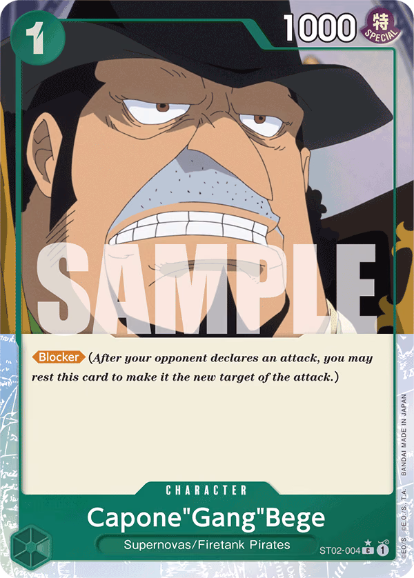Capone"Gang"Bege (Jolly Roger Foil) One Piece card (ST02-004, Premium Booster -The Best-)