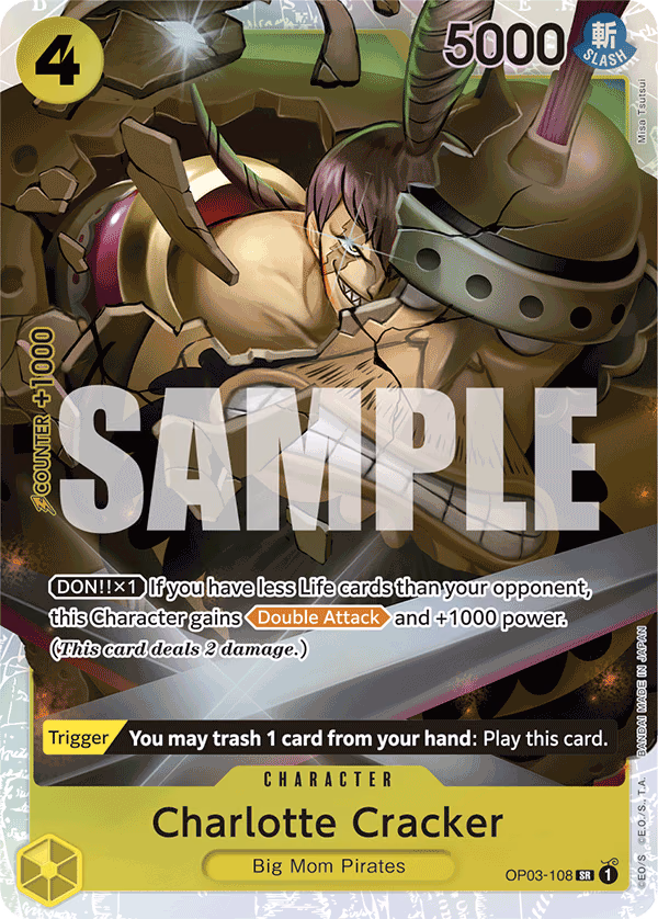 Charlotte Cracker (Alternate Art) One Piece card (OP03-108, Premium Booster -The Best-)