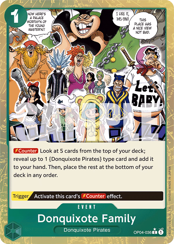 Donquixote Family (Jolly Roger Foil) One Piece card (OP04-036, Premium Booster -The Best-)