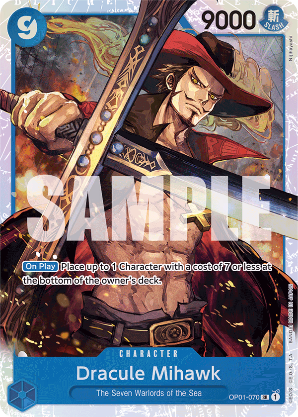 Dracule Mihawk (Alternate Art) One Piece card (OP01-070, Premium Booster -The Best-)