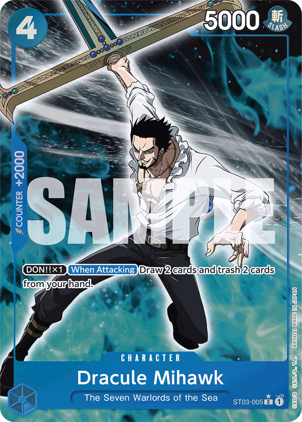 Dracule Mihawk (Full Art) One Piece card (ST03-005, Premium Booster -The Best-)