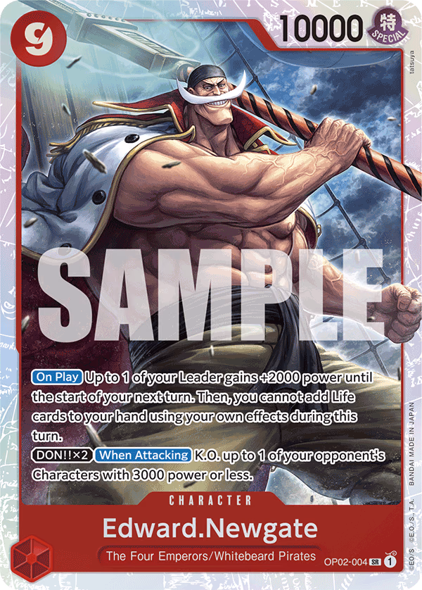 Edward.Newgate (Alternate Art) One Piece card (OP02-004, Premium Booster -The Best-)
