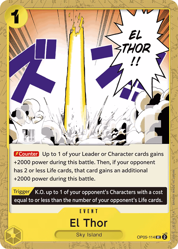 El Thor (Jolly Roger Foil) One Piece card (OP05-114, Premium Booster -The Best-)