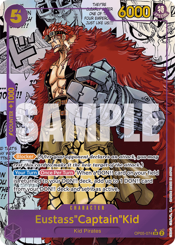 Eustass"Captain"Kid (Alternate Art) One Piece card (OP05-074, Premium Booster -The Best-)
