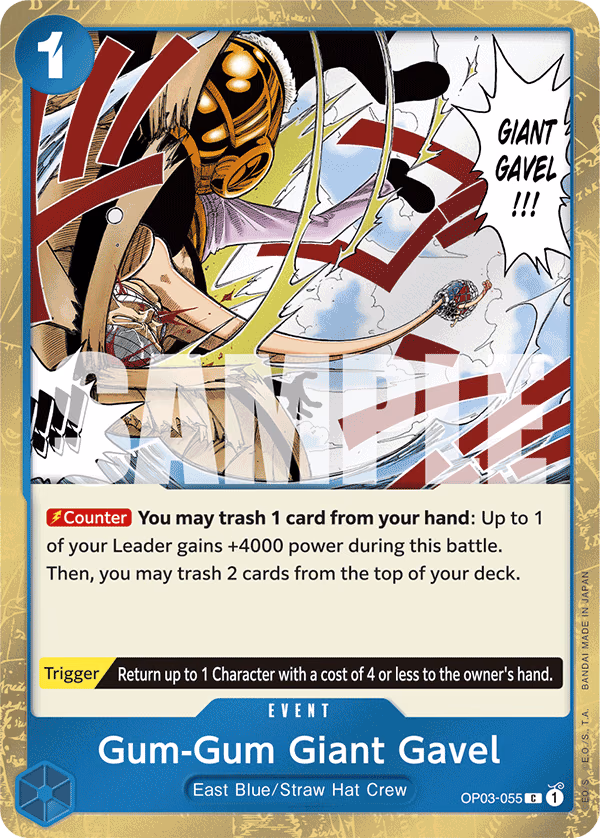 Gum-Gum Giant Gavel (Premium Card Collection -Best Selection Vol. 2-) One Piece card (OP03-055, Premium Booster -The Best-)