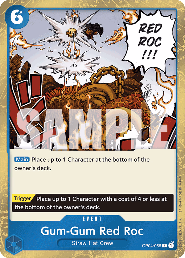 Gum-Gum Red Roc (Alt Art) One Piece card (OP04-056, Premium Booster -The Best-)