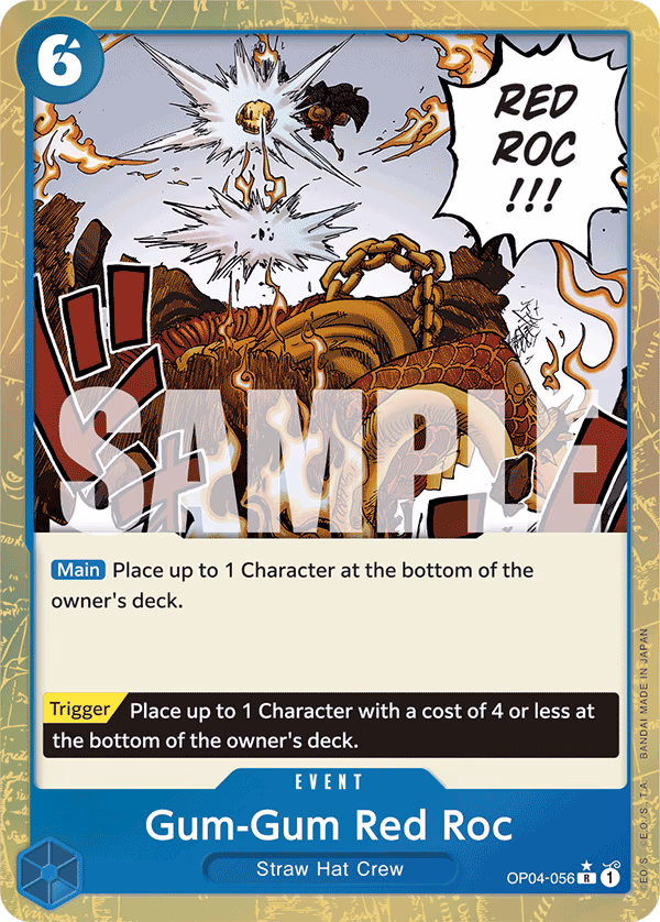 Gum-Gum Red Roc (Alternate Art) One Piece card (OP04-056, Premium Booster -The Best-)