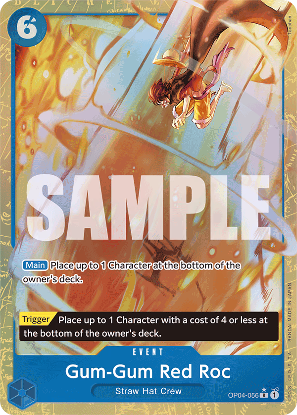 Gum-Gum Red Roc (Jolly Roger Foil) One Piece card (OP04-056, Premium Booster -The Best-)