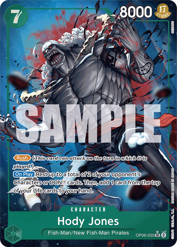 Hody Jones (Alt Art) One Piece card (OP06-035, Premium Booster -The Best-)