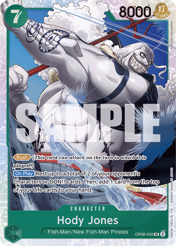 Hody Jones (Alternate Art) One Piece card (OP06-035, Premium Booster -The Best-)