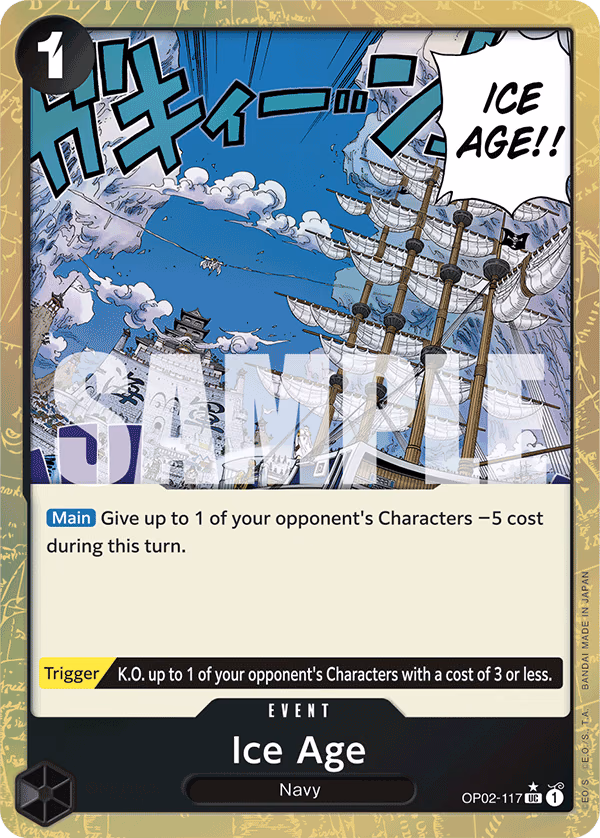 Ice Age (Textured Foil) One Piece card (OP02-117, Premium Booster -The Best-)