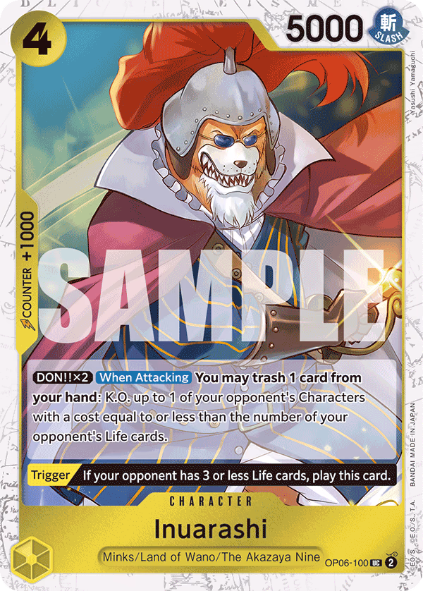 Inuarashi (Alt Art) One Piece card (OP06-100, Premium Booster -The Best-)