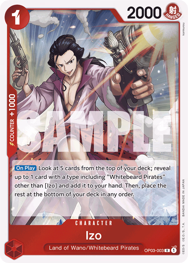 Izo (Jolly Roger Foil) One Piece card (OP03-003, Premium Booster -The Best-)
