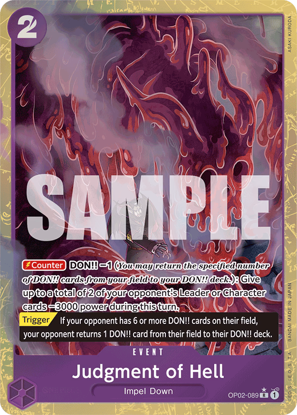 Judgment of Hell (Jolly Roger Foil) One Piece card (OP02-089, Premium Booster -The Best-)