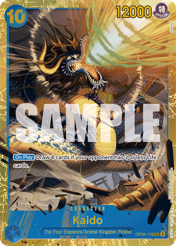 Kaido (Alternate Art) One Piece card (OP05-118, Premium Booster -The Best-)