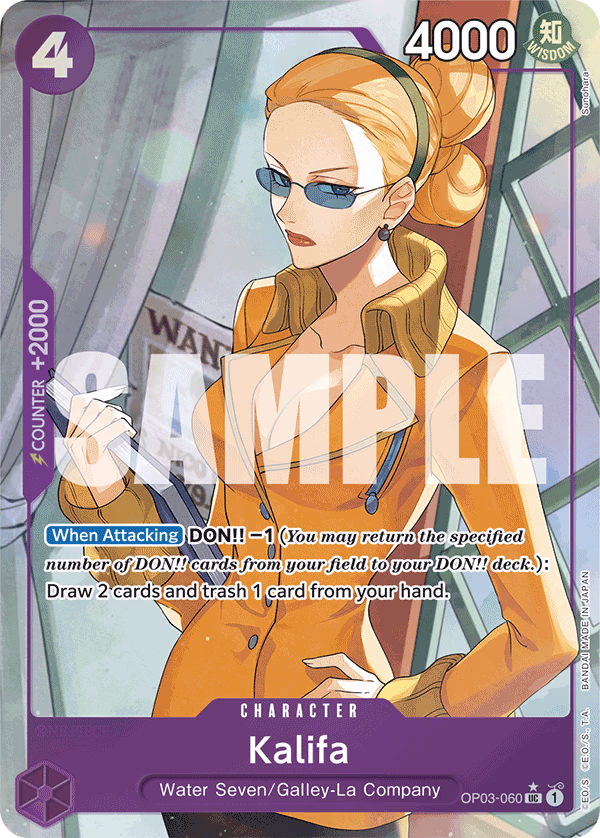 Kalifa (Jolly Roger Foil) One Piece card (OP03-060, Premium Booster -The Best-)