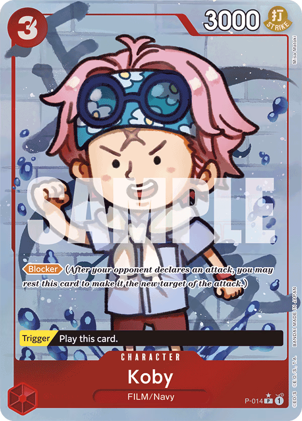 Koby (Jolly Roger Foil) One Piece card (P-014, Premium Booster -The Best-)