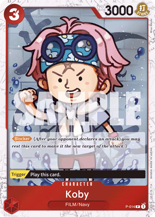 Koby (Reprint) One Piece card (P-014, Premium Booster -The Best-)