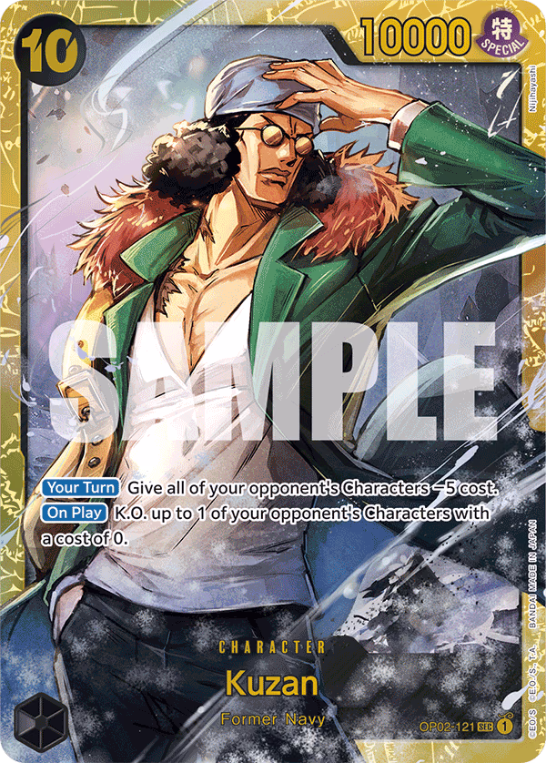 Kuzan (Alternate Art) One Piece card (OP02-121, Premium Booster -The Best-)
