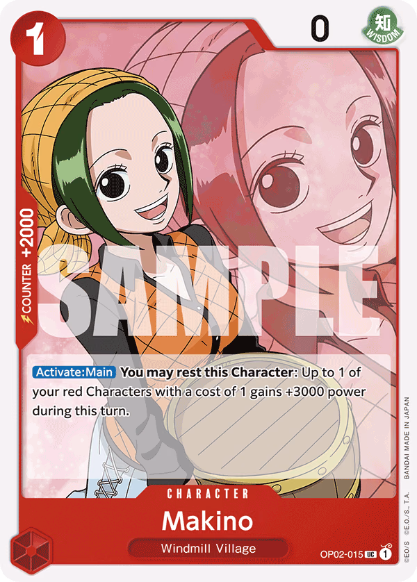 Makino (Jolly Roger Foil) One Piece card (OP02-015, Premium Booster -The Best-)