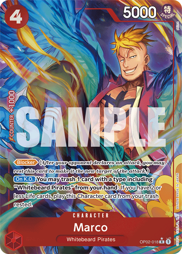 Marco (Alternate Art) One Piece card (OP02-018, Premium Booster -The Best-)