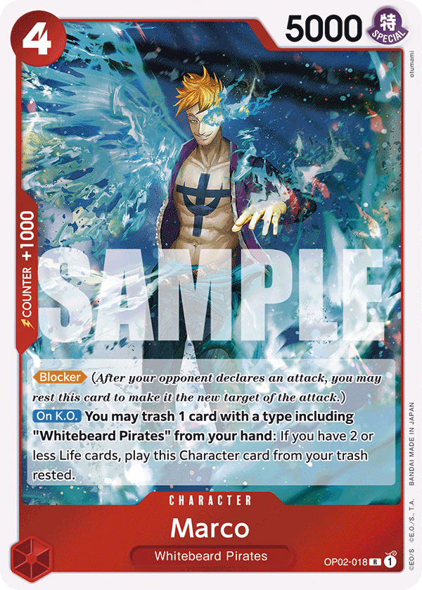 Marco (Jolly Roger Foil) One Piece card (OP02-018, Premium Booster -The Best-)