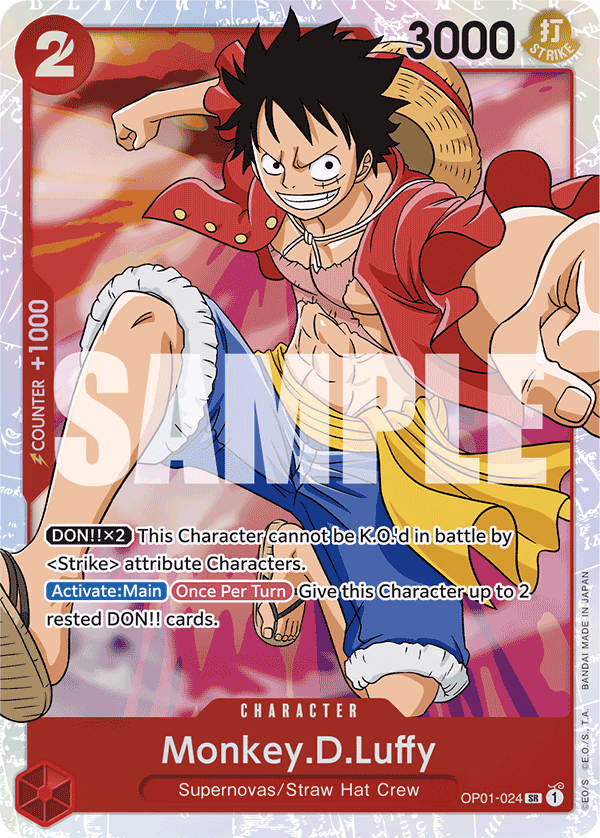 Monkey.D.Luffy (Alternate Art) One Piece card (OP01-024, Premium Booster -The Best-)