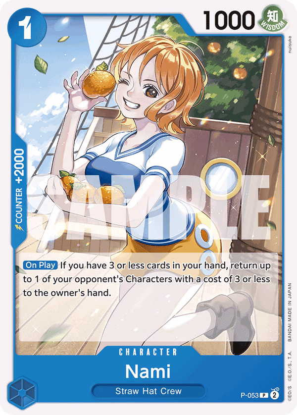 Nami (Jolly Roger Foil) One Piece card (P-053, Premium Booster -The Best-)