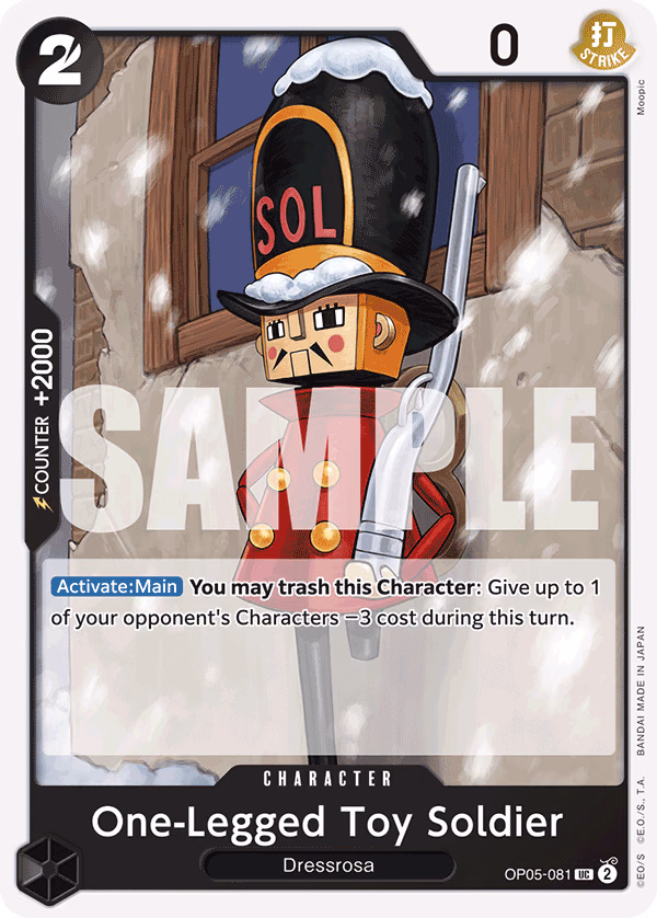 One-Legged Toy Soldier (Alternate Art) One Piece card (OP05-081, Premium Booster -The Best-)