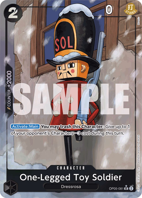 One-Legged Toy Soldier (Jolly Roger Foil) One Piece card (OP05-081, Premium Booster -The Best-)