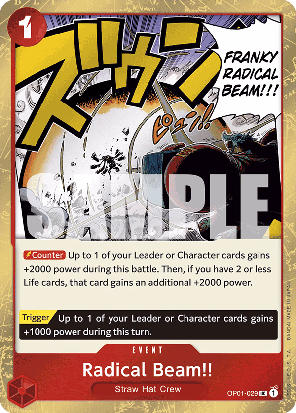 Radical Beam!! (Alt Art) One Piece card (OP01-029, Premium Booster -The Best-)