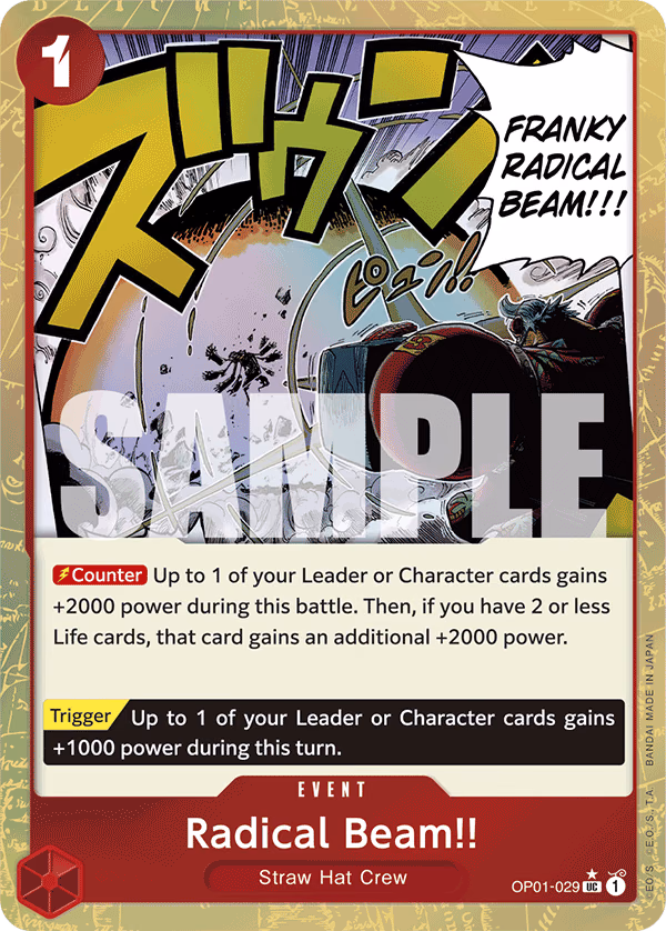 Radical Beam!! (Textured Foil) One Piece card (OP01-029, Premium Booster -The Best-)