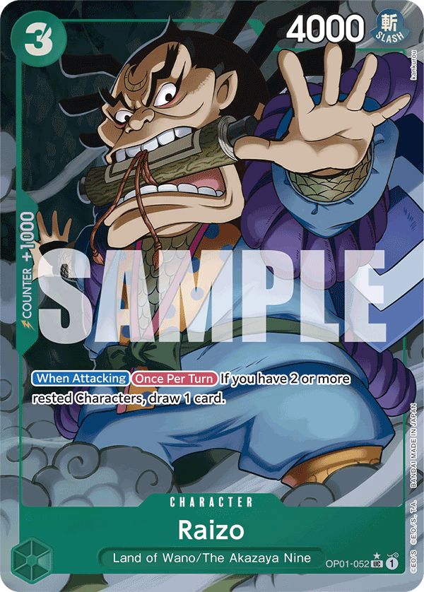 Raizo (Full Art) One Piece card (OP01-052, Premium Booster -The Best-)