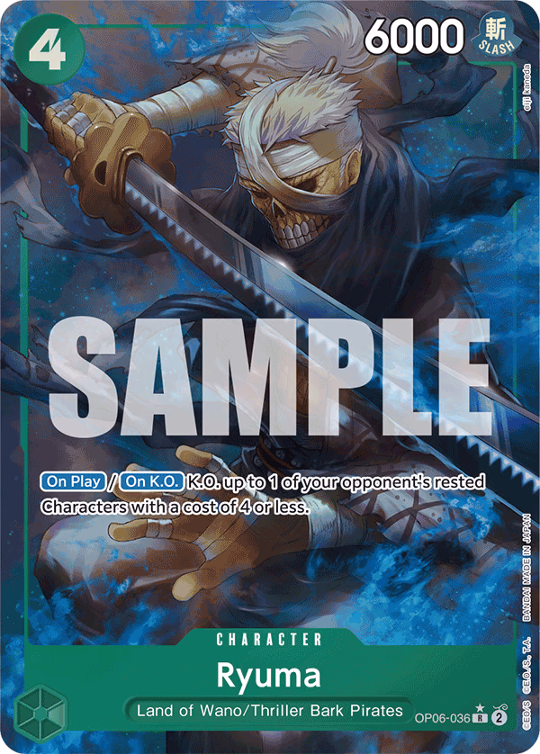 Ryuma (Alternate Art) One Piece card (OP06-036, Premium Booster -The Best-)