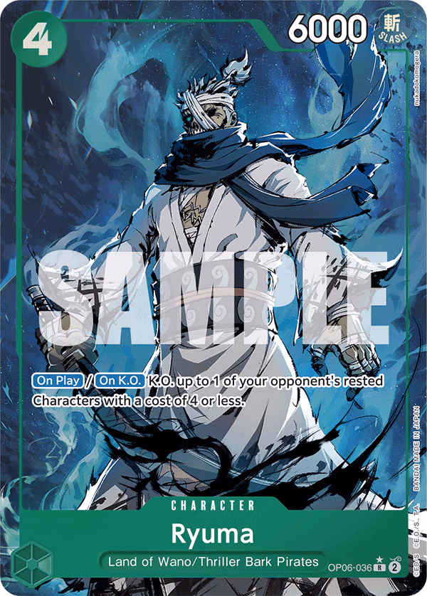 Ryuma (Jolly Roger Foil) One Piece card (OP06-036, Premium Booster -The Best-)
