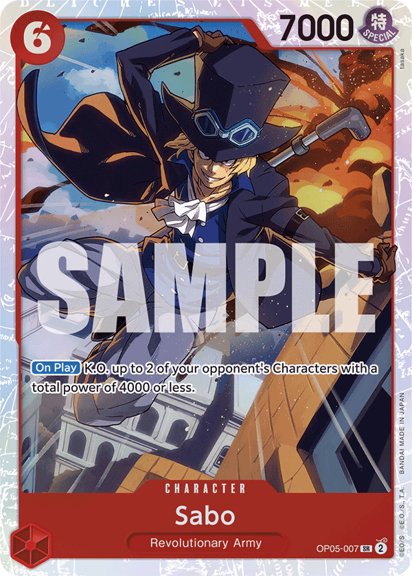 Sabo (Alternate Art) One Piece card (OP05-007, Premium Booster -The Best-)