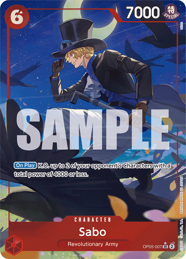 Sabo (Reprint) One Piece card (OP05-007, Premium Booster -The Best-)
