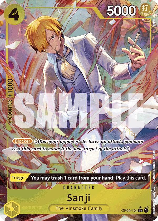 Sanji (Reprint) One Piece card (OP04-104, Premium Booster -The Best-)