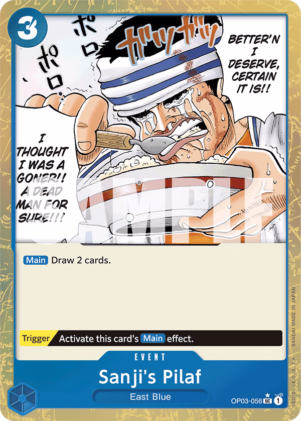 Sanji's Pilaf (Jolly Roger Foil) One Piece card (OP03-056, Premium Booster -The Best-)