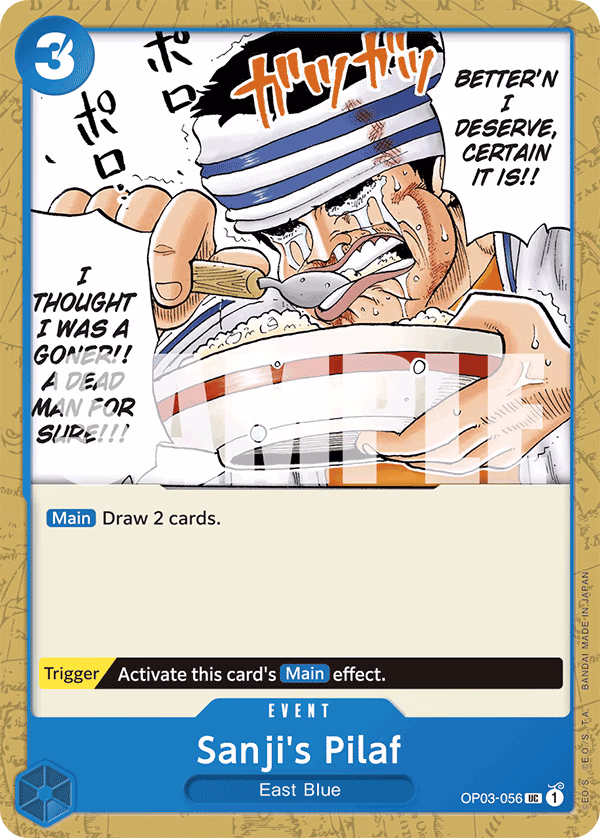 Sanji's Pilaf (Textured Foil) One Piece card (OP03-056, Premium Booster -The Best-)